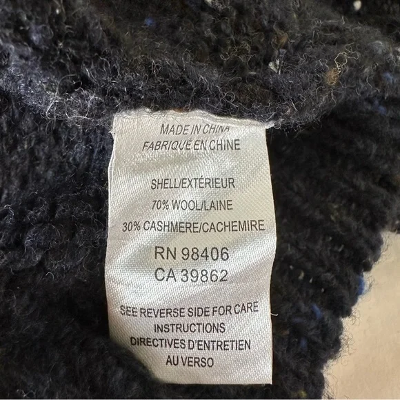 Theory Short Sleeve Speckled Wool Sweater Navy Blue Size Large - Picture 8 of 10